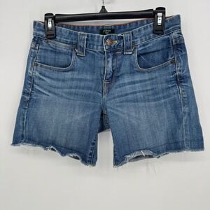 J. Crew Denim Stretch Cutoff Shorts  Women‎ Blue Distressed Raw Hem Size 00